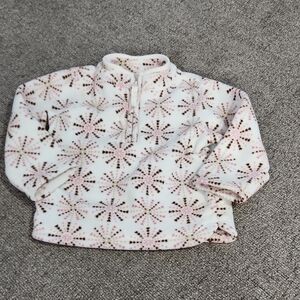 Old Navy White and Pink Fleece Pullover